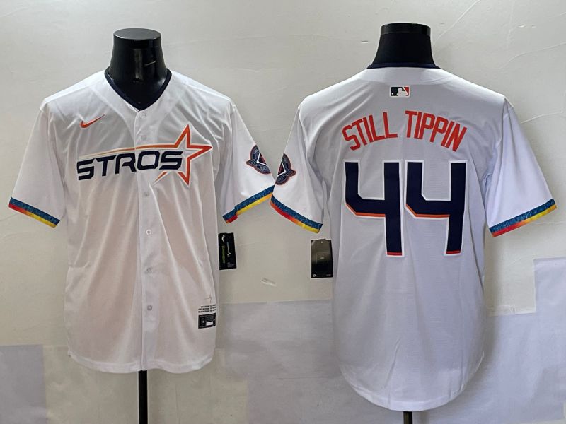 Men Houston Astros 44 Still Tippin White Four generations Joint Name 2025 Nike MLB Jersey style 40